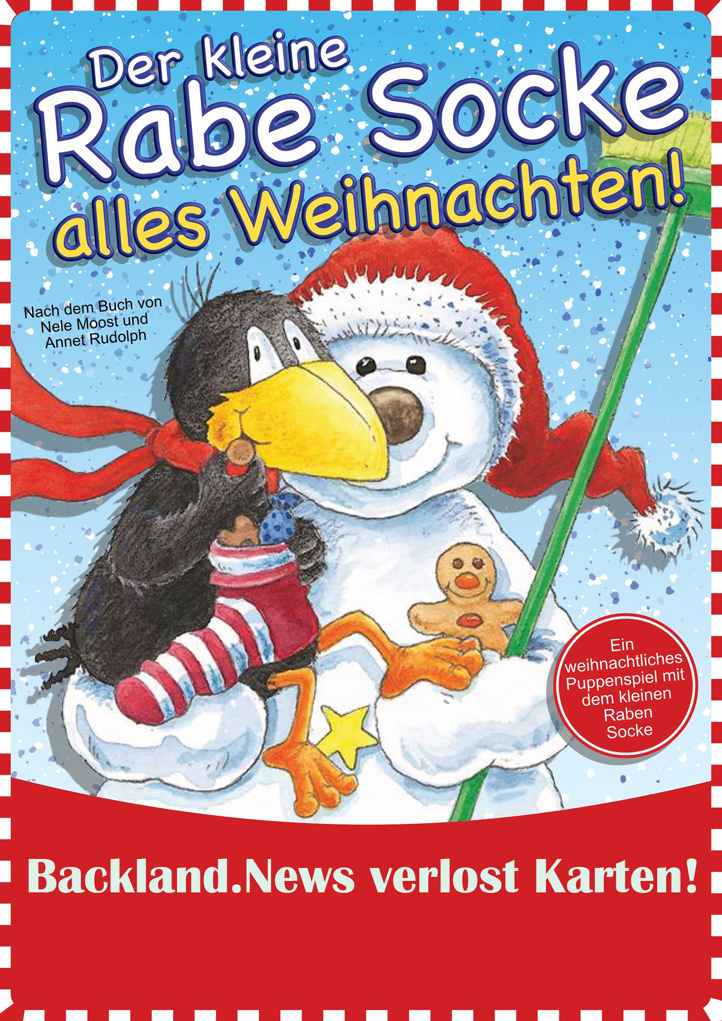 Karten zu gewinnen! Der kleine Rabe Socke feiert Weihnachten | Backland