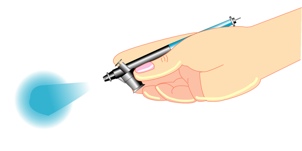 Zeichnung: Hand mit Airbrush-Pistole