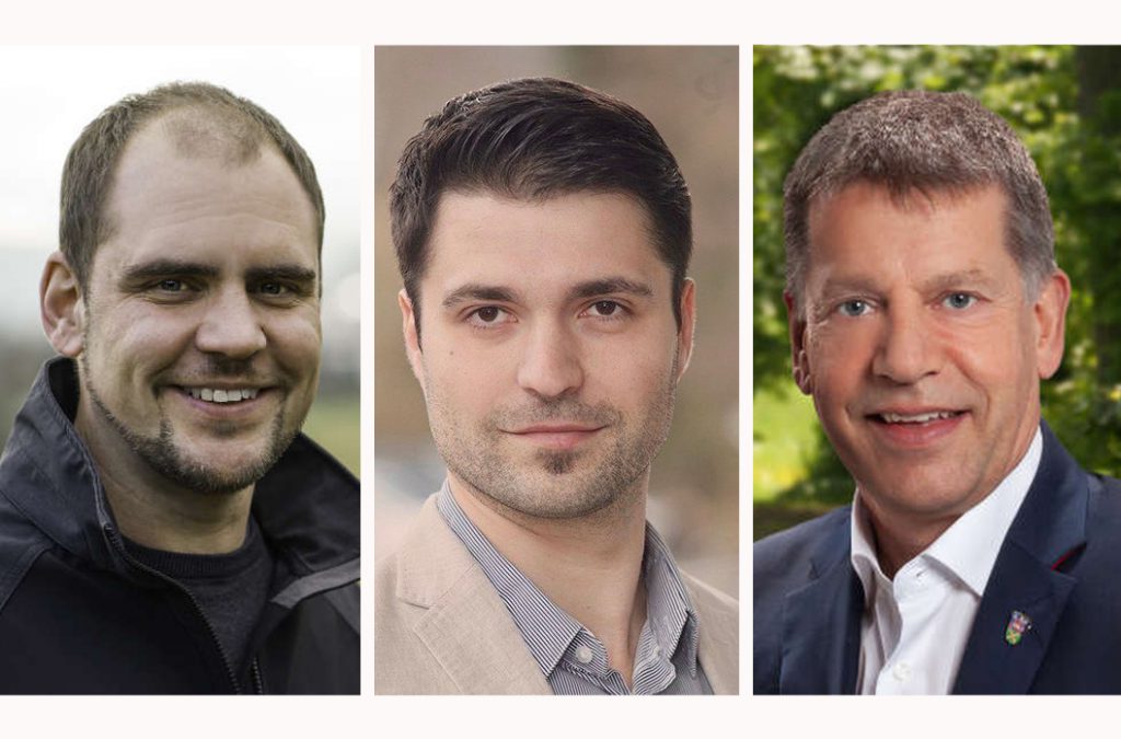 Die Porträts aller drei Bürgermeisterkandidaten nebeneinander.