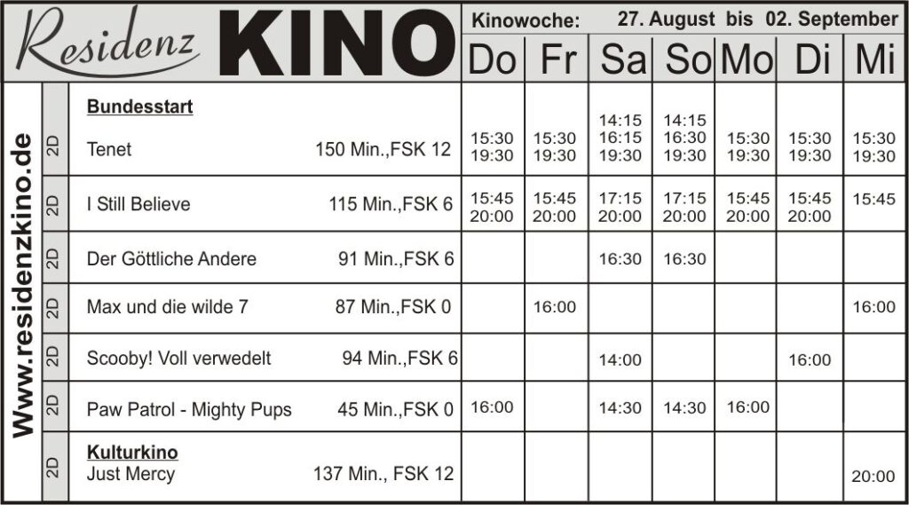 Das aktuelle Kinoprogramm.