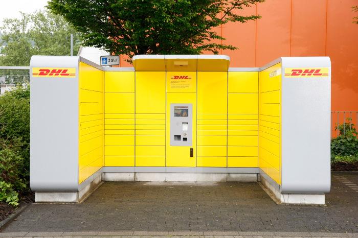 DHL-Packstation in Grau-Gelb