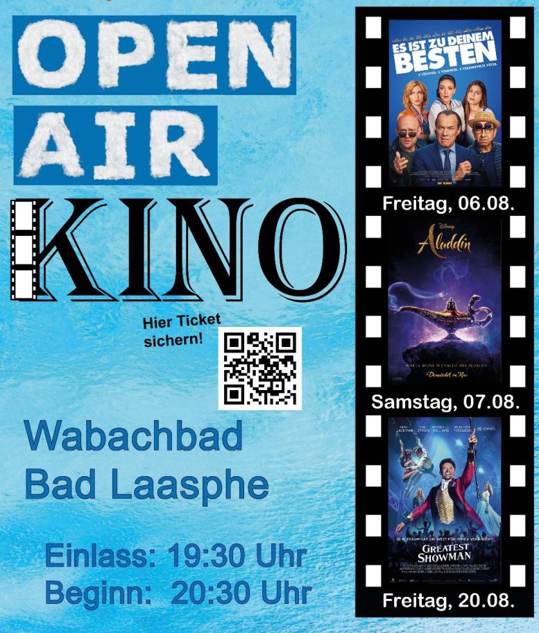 Kinoplakat mit 3 Film-Ankündigungen