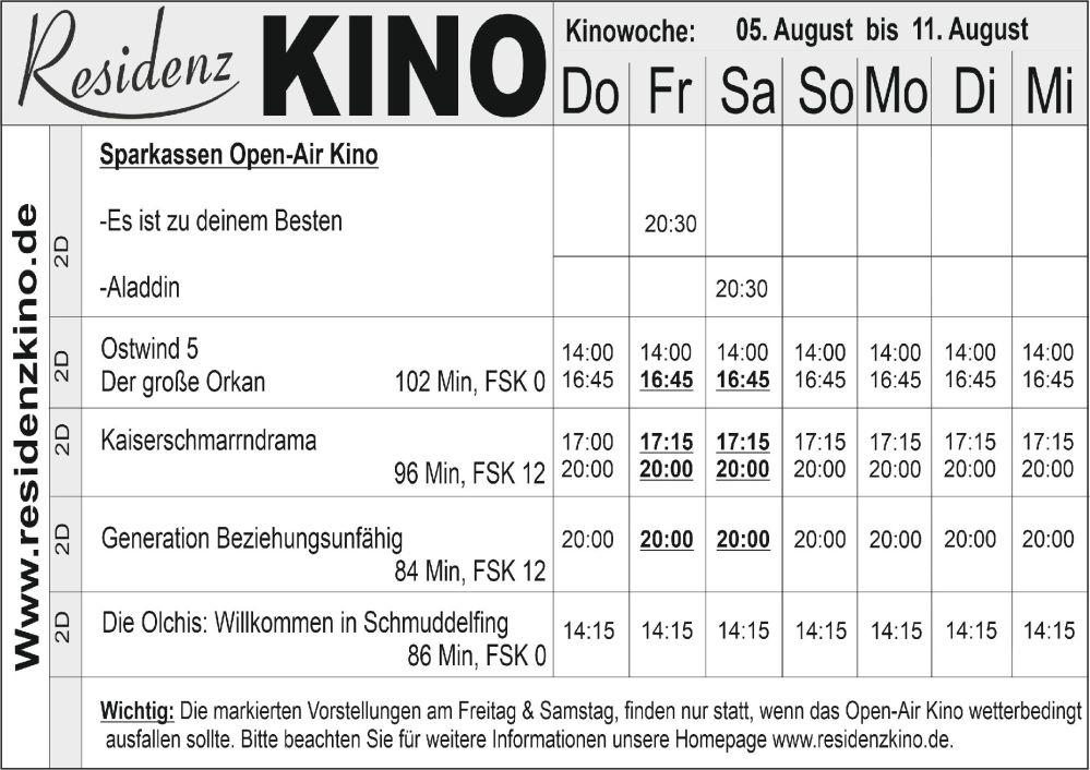 Das Kinoprogramm der Woche