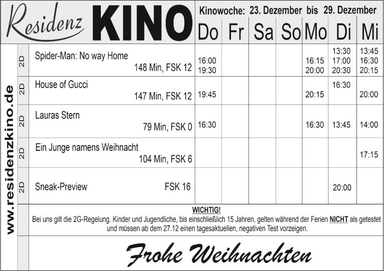 Das Kinoprogramm