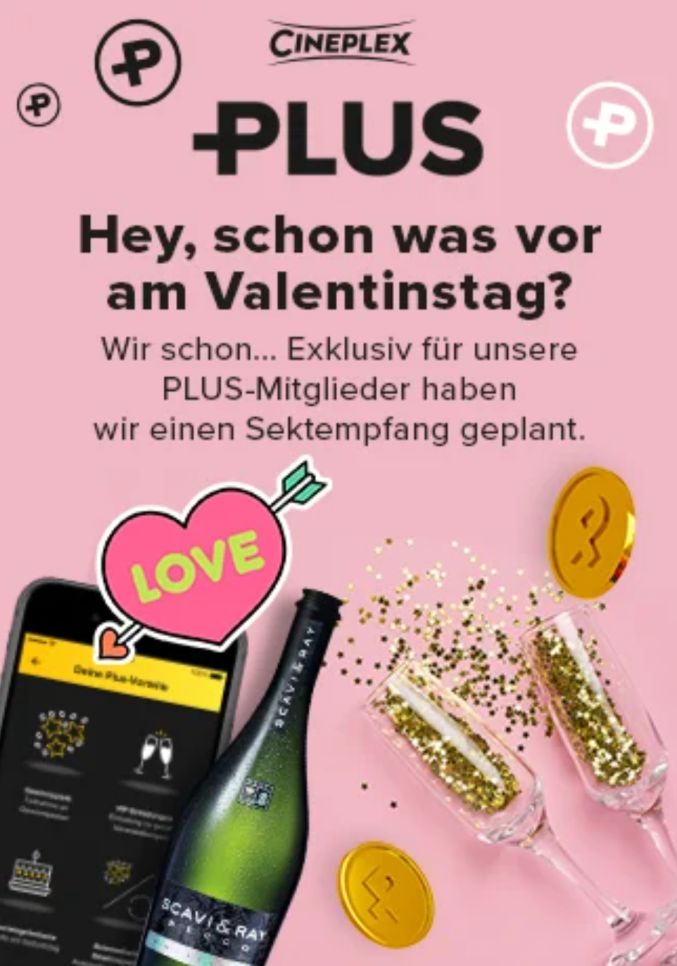 Werbeplakat für die Cineplex Plus App