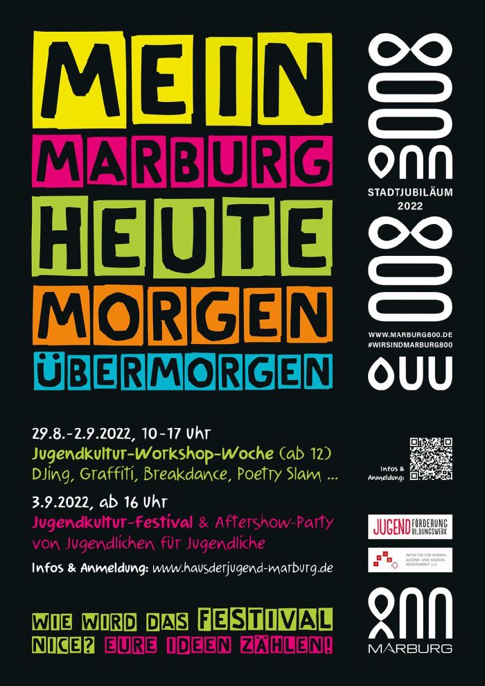 Buntes Plakat mit Infos zum Fest