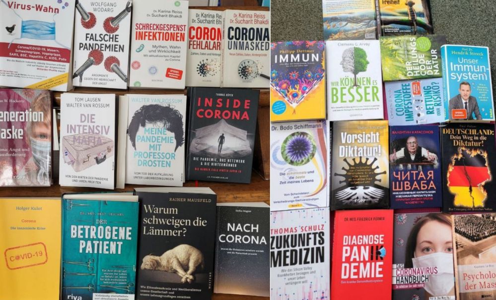 Verschiedene Bücher rund um Corona
