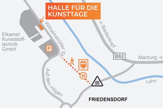 Anfahrtsskizze zum Ausstellungsgebäude.